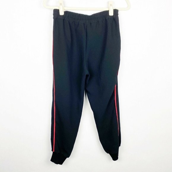 Wilfred Aritzia Buffon Black Red Stripe Crepe Jogger Pants Silk Trim Size XS - Picture 7 of 7